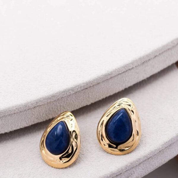 Sienna Gold Blue Earrings