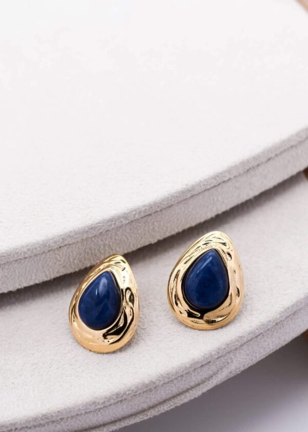 Sienna Gold Blue Earrings